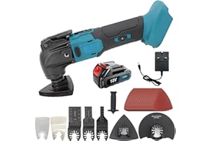 ANUPTTA Oscillating Multi Tools,18V Li-Ion Cordless Brushless Oscillating Multi Tool Compatible with Makita,20,000 RPM Electric Corded Multi Tool with 1x3.0Amh Battery, 6 Variable Speeds, 4°Oscillation Angle