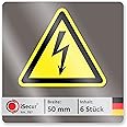 100 Stück Hochspannungs-Warnaufkleber – 5,1x4,4 Cm, Wasserdicht, „Vorsicht Stromgefahr“