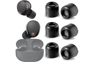 sciuU Noise-isolating Ear Bud Tips [3 Pairs] compatible with Sony WF-1000XM5 Earbuds, Built-in Dust Filter Memory Foam Eartips, Noise Reduction & Sound Enhancement– L