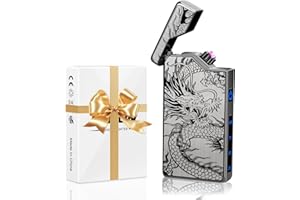 LCFUN Christmas Stocking Fillers Gifts for Men Him Boyfriend Adults: Electric Arc Plasma Lighter Portable, Rechargeable USB Lighter Windproof and Flameless for Outdoor Camping Hiking, Cool Dragon Lighters