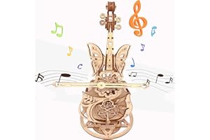 AURYEE Kit di modellini in legno 3D per adulti, carillon fai da te per violoncello, puzzle meccanici, kit di costruzione per bambini dai 14 anni in su