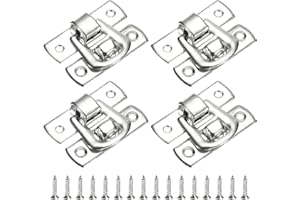 QUARKZMAN 4 Stück Hasp Schloss, 30 x 18mm Retro Box Knebelverschluss Metall Schnalle Verschlüsse Kofferverschluss mit Schrauben für Schmuckkästchen Koffer Werkzeugkasten Holzkiste, Silber