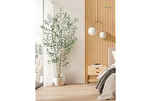 Leflos 180cm Olivo Artificial, sólo para Interior, con Troncos Vivos, Ramas Ajustables y Aceitunas gordas, 1 Pieza