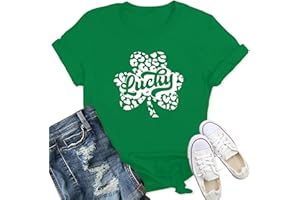 Qskall St Patricks Day T Shirt for Women St Patrick's Day Shirts Irish Shamrock Tee Top