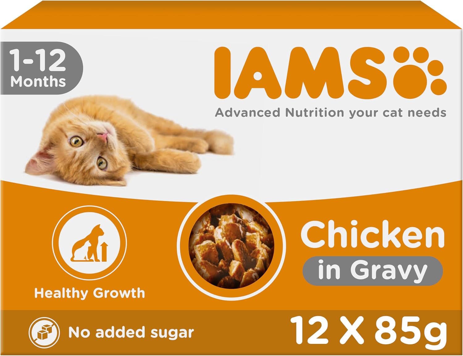 IAMS Kitten Wet Cat Food Chicken in Gravy 12 x 85g