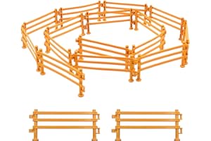 POPAPIE 60 Stück Pferdezaun Spielzeug Mini Zaun Spielzeug für Kinder DIY Pferd Corral Fechten Zubehör Spielzeug für Micro Landschaft Deko Pädagogische Geschenk (Holzfarbe)