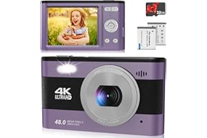 VMOTAL 4K Digital Kamera 48 MP Foto/ 1080P FHD-Video/ 2,8-Zoll-Bildschirm/ 18-facher Zoom, kompakte Digitalkamera mit SD-Karte, Kamera für Kinder/Kinder/Jugendliche/Studenten/Anfänger