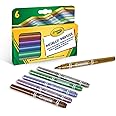 CRAYOLA Metallic Markers - Assorted Colours (Pack of 6) | Unique Colours that Shimmer Just Like Real Metal! | Kids Arts & Crafts | Ideal for Kids Aged 3+