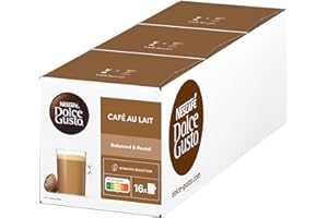 ‎NESCAFÉ DOLCE GUSTO NESCAFÉ Dolce Gusto Café au Lait mit cremigem Milchschaum, 3er Pack (3x16 Kapseln)