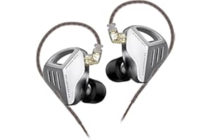 keephifi IEM KZ ZVX Écouteurs in Ear Monitor de 10 mm à Double cavité Doublure Dynamique en métal avec câble détachable à 2 Broches plaqué Argent pour audiophiles Musiciens (Argent, sans Micro)