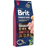 Brit Premium By Nature Junior Large, B&uuml;y&uuml;k Irk - Gen&ccedil; K&ouml;pekler İ&ccedil;in, Tavuk Etli Kuru Mama, 15 kg