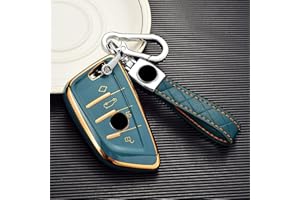 shengjue for BMW Key Fob Cover, Soft TPU Surface Leather Protection Car Remote Control Key Case for BMW 1/2/5/7 Series and X1/X3/X5/X6 etc.(Dark Grey)