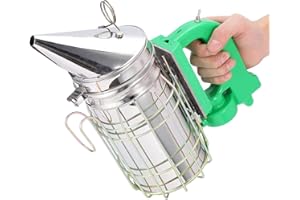 Eulbevoli Bee Smoker,Anti Scalding Electric Stainless Bee Hive Smoker,with Large Amount of Smoke,Heat Shield Beekeeping Equipment,for Beekeeper Calming Bees