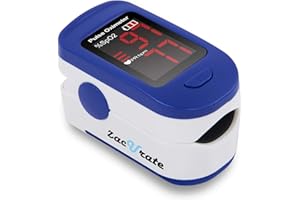Zacurate 500BL Fingertip Pulse Oximeter Blood Oxygen Saturation Monitor with Batteries Included (Navy Blue)
