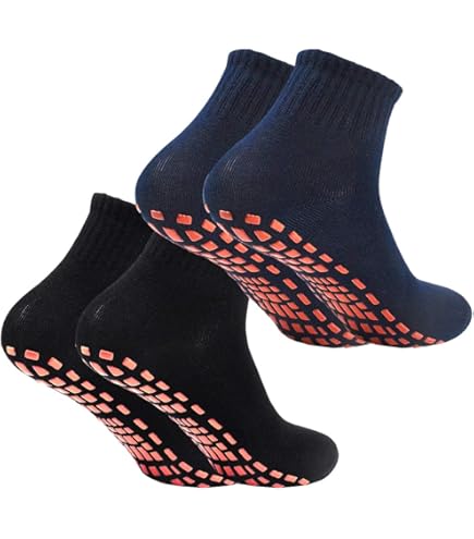 Calzini Antiscivolo Per Yoga - 4 Paia, Cotone, Con Grips, Taglia EU 40-45 Per Donna E Uomo - Foto 6