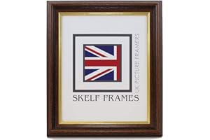Skelf Frames 6.5 x 5.5 Inches Picture Photo Frame in 35mm Dark Wood with Gold Inlay with Glass Hand made in Yorkshire (Multiple Sizes)