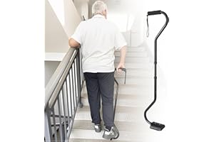Forzaddik Stairs Walking Stick for Elderly and Disabled, Walking Cane for Stairs with Leg Lifter, Adjustable Stair Climbing Cane for Seniors and Adults