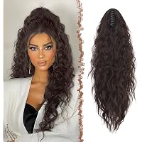 ORSUNCER Pferdeschwanz-Extension Mit Clip – 66cm, Lockig, Synthetisch, Natürlich Aussehend