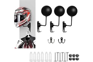 ROAR STRAWESOME Support mural sphérique pour casque de moto et crochet pour veste (installation facile) (3)