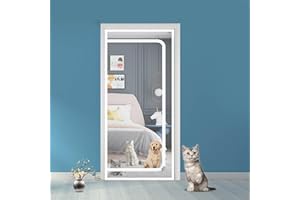 RUBU22A Katzengitter katzennetz für tür,Verdickte Katzenschutzgitter für Wohnzimmer, Schlafzimmer, Küche, Terrasse, Hund Katze Gittertür mit Reißverschluss(Geeignet für Türgröße: 90 cm x 210 cm)
