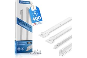 LIVING TEC® Schubladenschienen 400mm - 4 PAAR Rollenauszug Weiß Teilauszug - Leichtgängiger Schubladenauszug - Schubladenauszüge in vielen Größen - Auszugsschienen Stahl 1mm stark - Auszug bis 20kg