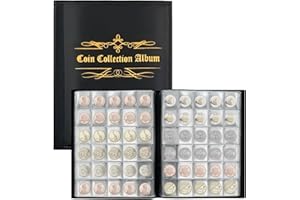 YIBEBE Album per Monete Porta Monete da Collezione: 480 Pezzi Raccoglitore Monete 2 Euro - Album di Monete - Album Portamonete - Per Monete Di Varie Dimensioni (Black)