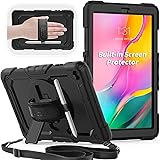 SEYMAC Galaxy Tab A 10.1 Case 2019, SM T510/T515 Case, Heavy Duty Shockproof Case with 360 Rotation Stand/Hand Strap[Shoulder
