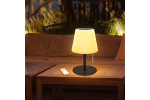 ‎UUFFOO Solar Tischlampe 2in1 Solarladung&USB Aufladung Dimmbaren RGB 7 Farben Outdoor Tischleuchte Kabellos,Outdoor IP44 Wasserdicht Akku Tischlampe for Camping,Wohnzimmer Garten (C-Schwarz)