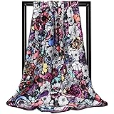 KOOYOL Donna Sciarpe Seta-Sciarpa di Seta Quadrata Scialli di Raso Bandane Leggero Elegante Fazzoletti da testa Protezione So