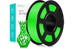 ‎SUNLU SUNLU PETG Filament 1,75 mm, 3D Druckerfilament PETG, Verbesserte Zähigkeit, Hohe Schlagfestigkeit, 3D Druckfilament 1,75 mm, Geeignet für die Meisten FDM 3D Drucker, 1kg Spule, Grün