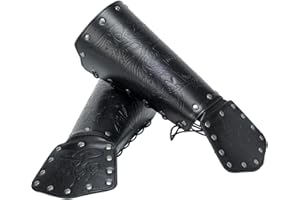 Mayting Mittelalterliche Wikinger Leder Armschienen Wolfskopf Fenrir Spießrutenlauf LARP Ritter Armschiene Armschützer Halloween Kostüm