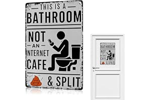 Rolig badrumsdekoration metallplåtskylt "This is A Bathroom Not An Internet Cafe" skylt, metallväggdekoration för badrum, toa