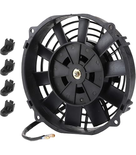 Hopzty 30,5 Cm (12 Inch) 12V 80W Elektrische Koelventilator – Smal Ontwerp, Met Montageset, Universeel Voor Auto, Vrachtwagen En Meer
