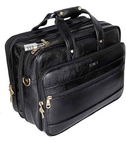 Saddleback Flight Bag レザーブリーフケース ブラック Leather Laptop Bag | Real Genuine Full-Grain Briefcase | Saddleback