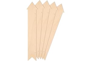 Creative Deco 5 x Flechas Colgantes Grandes Dardo | Recortes de Madera Contrachapada | 30 x 6-4,5 cm | sin Pintar | Perfecto para Manualidades, Bricolaje, Pintar, Decorar, Regalar y Decoupage