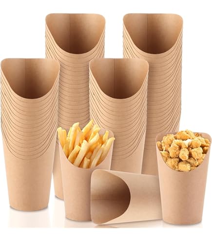 100 stuks bubbel-wafelzakjes, friet, 300 ml, kraftpapieren