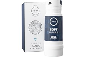 GROHE Filtro a 5 Fasi, Filtro di Ricambio per Sistemi GROHE Blue, per Elevare il Gusto dell’Acqua, Ridurne il Residuo Fisso e il Calcare, Taglia S Capacità Media 600 l, 40404001