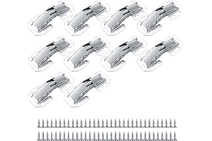 YIPHOMN 10 Stück Scharniere Schranktür, Möbelscharniere Türscharniere, 90 Grad Aufschraubscharnier für Schranktür, Holztüren, Kuechenschrank, mit 40 Scharnier Schrauben