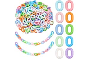 SOFPLATE 400 pz 10 colori Acrilico Catena Maglie Gioielli Anelli di Collegamento 19 × 14mm Opaco Colorato Arcobaleno Ovale Aperto C Clip Ganci Anello di Collegamento Rapido Connettori per Gioielli Col