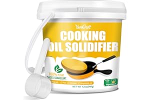 YUMCRAFT Cooking Oil Solidifier Powder, 340g, 100% Plant-Based, Waste Oil Disposal - Oil Solidifier can Harden Up to 2.25 Gallons Cooking Oils, Grease Hardener Disposal, Fast Solidifies Waste Oils for Kitchen