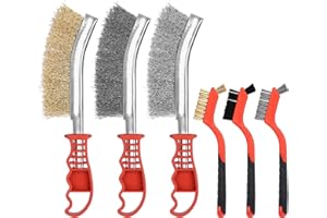 LEAZZLE 6 Pieces Brosse Metallique, Brosses Métalliques a Main Set mit Brosse Laiton, Brosse Nylon, Acier Inoxydable,Acier au Carbone,Brosse de Nettoyage pour Décapage de Soudure,Anti Rouille et Dépoussiérage