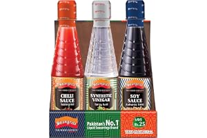 Shangrila Soy Sauce, Chilli Sauce & Synthetic Vinegar Trio Pack 3 x 275ml | Asian Cooking & Dipping Sauce Set | For Noodles, Stir-Fry, Fried Rice & Marinades | Contains Soy & Wheat