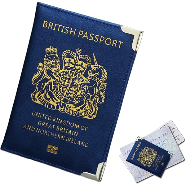 Custodia Per Passaporto Brexit In Pelle PU Blu - Con Protezione RFID, Tante Tasche - 3