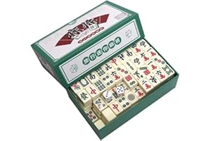 EIMZU Mini Mahjong Set - Traditionelles Chinesisches Brettspiel Mit 144 Steinen - Tragbarer Tabletop Spielset