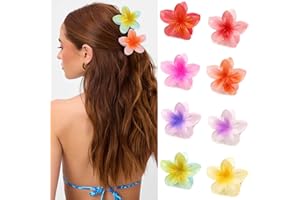 RICOFOT Mollette Capelli Donna Fiore, 8 Pezzi Mollettone Fiore, 8 Colori Mollette Fiori per Capelli, Plastica Pinza Capelli Fiore, Riutilizzabile Molletta Fiore Adatto a Vari Stili di Capelli