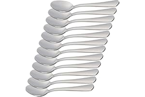 ETREXONLINE 12 cuillères à Moka 10,3x2,2 cm en Acier Inoxydable 18/0 Design Simple et Élégant