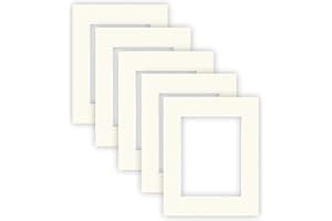 nielsen Conservation Passepartout Cartone 2,2 mm | Set di 5 | Formato Esterno 24x30 cm cm per Formato Immagine 15x20 cm | Bianco Crema | Superficie Strutturata