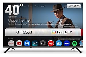 anexa - Smart TV 40 Pulgadas Full HD, Google TV con Android 14, TDT 2025, Televisor con 3 años de garantía, SMART40C02FG, Compatible con Netflix, Prime Video y más
