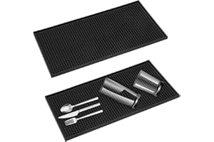 APOMOONS 2 Stück 30 X 15 cm Barmatte, Schwarz Abtropfmatte Spüle Abtropfmatte Geschirr Bar Matte Schnelles Trocknen Von Gläsern Geschirr Trocknungs Pad für Bar, Club, Küche, Restaurants, Theken, Café