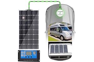 awallow 400W Portable Solar Panel Kit for RV, 12 Volt Monocrystalline Semi-Flexible Bendable Mono Off-Grid Charger for Home,Caravan,Boat,Uneven Surfaces,1pcs
